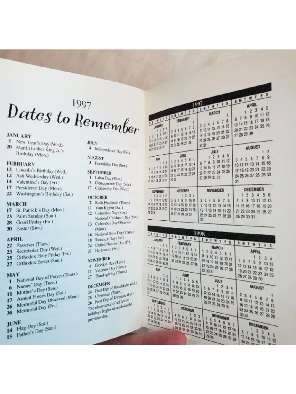 Vintage 1997 Hallmark Osco Drug Pocket Calendar 5.5